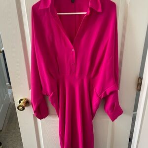 Express Fuchsia Long Sleeve Dress